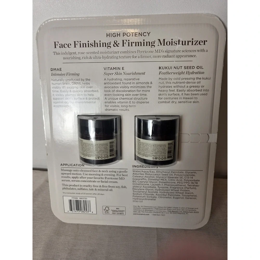 Set Of 2, Perricone MD High Potency Face Finishing & Firming Moisturizer New